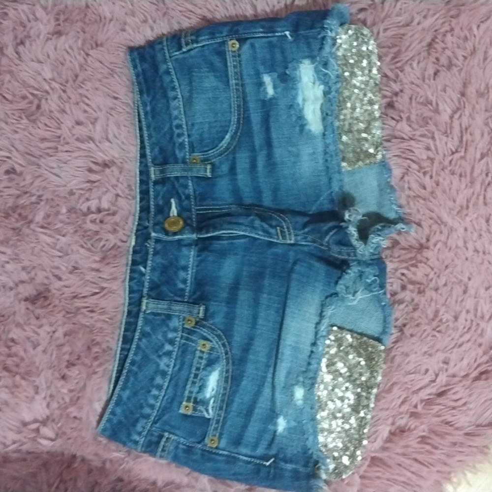 American Eagle jean shorts with sequin detail